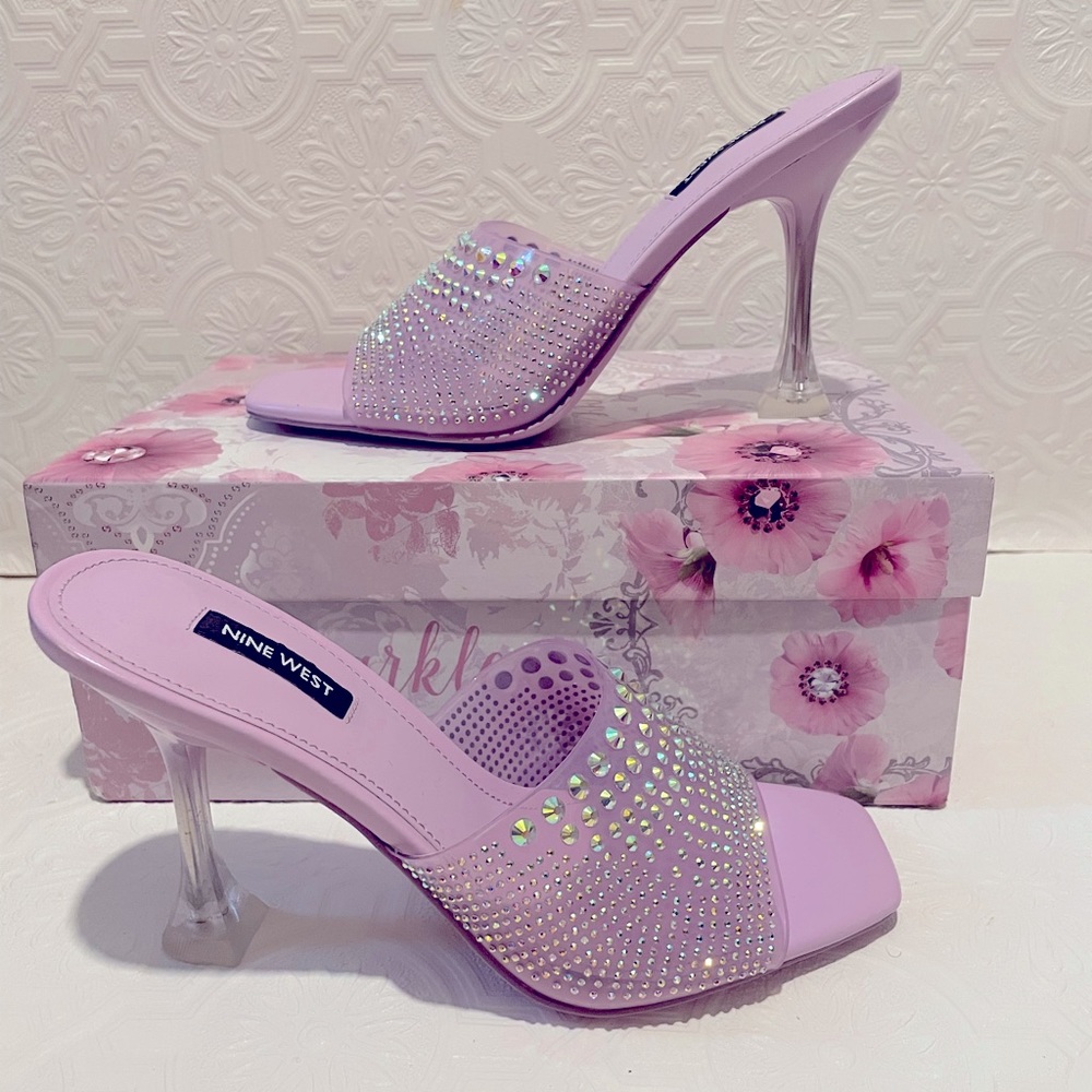 Nine West ZipTip3 Lilac Mule High Heel Sandals  Women’s size 8.5 Brand New - Picture 4 of 8